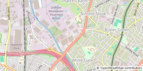 Map of Oldham, Lancashire