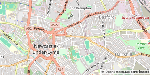Map of Newcastle, Staffordshire