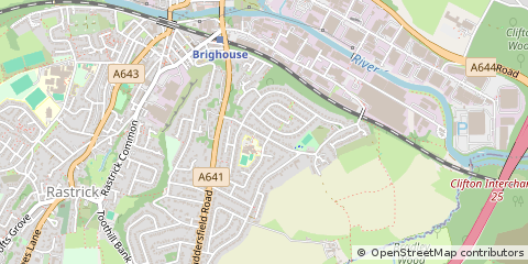 Map of Brighouse, West Yorkshire