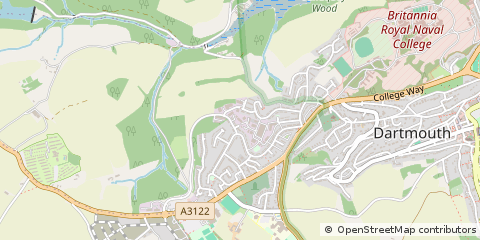 Map of Dartmouth, Devon