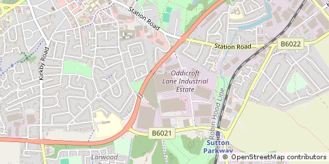 Map of Sutton-in-Ashfield, Nottinghamshire