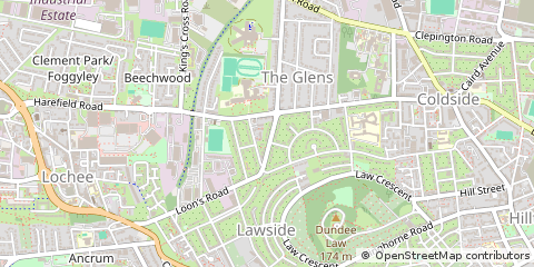 Map of Dundee, Tayside