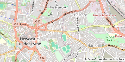 Map of Newcastle Under Lyme, Staffordshire