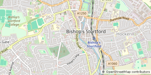 Map of Bishop's Stortford, Hertfordshire