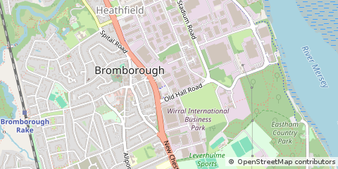 Map of OLD Hall Road, Bromborough, Wirral
