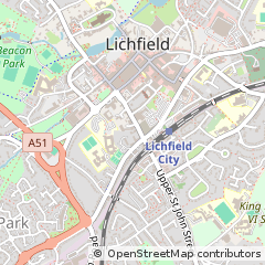 Map of Lichfield, Staffordshire