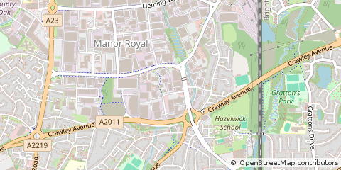 Map of Crawley, West Sussex