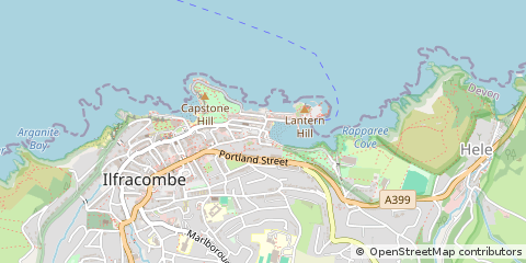 Map of Ilfracombe, Devon