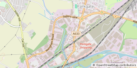 Map of Rotherham, South Yorkshire