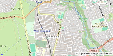Map of Newcastle Upon Tyne, Tyne and Wear