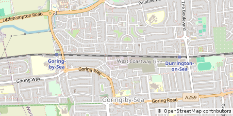 Map of Goring by SEA, West Sussex