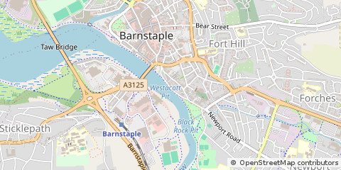 Map of Barnstaple, Devon
