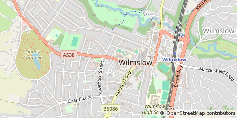 Map of Wilmslow, Cheshire
