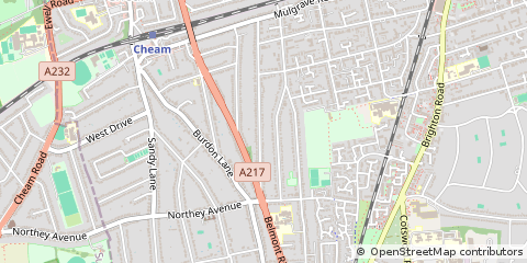 Map of Sutton, Surrey