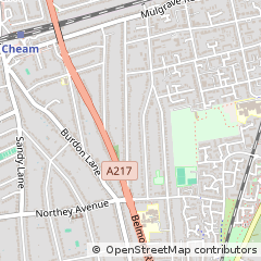 Map of Sutton, Surrey