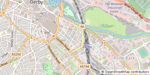 Map of Derby, Derbyshire