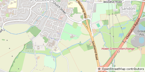 Map of Great Baddow Chelmsford, Essex
