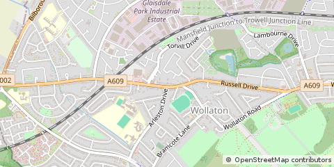 Map of Nottingham, Nottinghamshire