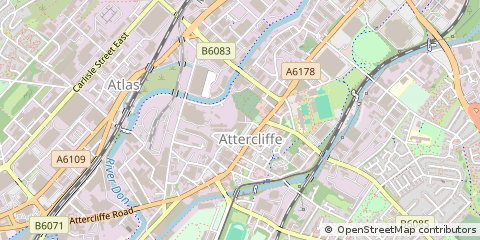 Map of Sheffield, South Yorkshire