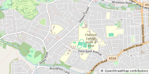 Map of Crewe, Cheshire