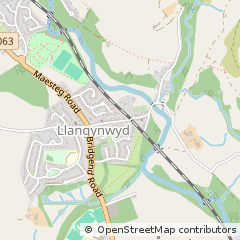 Map of Maesteg, PEN-Y-Bont AR Ogwr