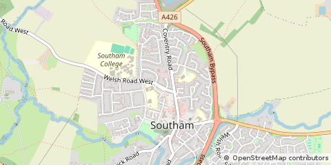 Map of Southam, Warwickshire