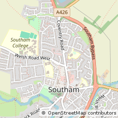 Map of Southam, Warwickshire