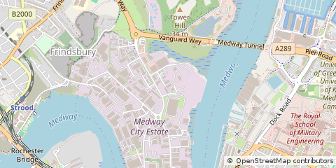 Map of Rochester, Kent