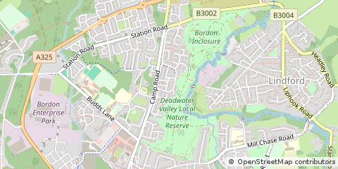 Map of Bordon, Hampshire