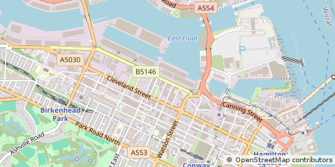 Map of Birkenhead, Merseyside
