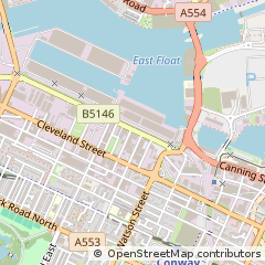 Map of Birkenhead, Merseyside