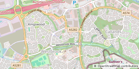 Map of Warrington, Cheshire