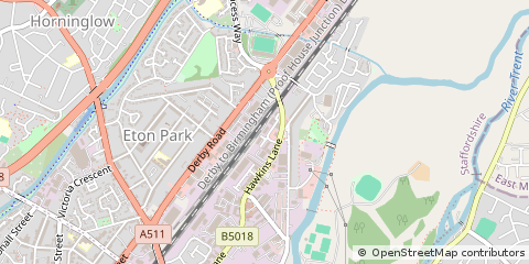 Map of Burton-on-Trent, Staffordshire