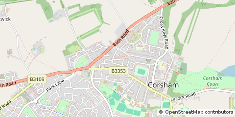 Map of Corsham, Wiltshire