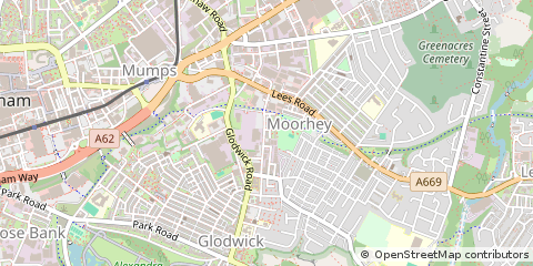 Map of Oldham, Lancashire