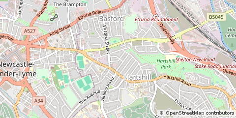 Map of Hartshill, Staffordshire