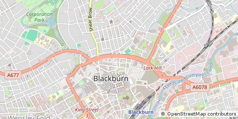 Map of Blackburn, Lancashire