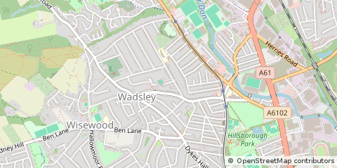 Map of Hillsborough,, Sheffield Yorks