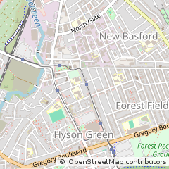Map of Nottingham, Nottinghamshire