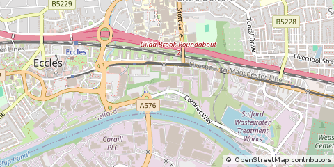 Map of Salford, Greater Manchester