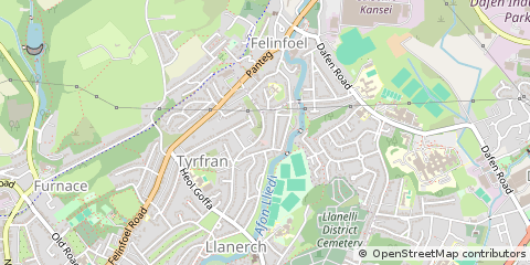 Map of Llanelli, Carmarthenshire
