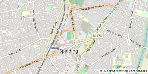Map of Spalding, Lincolnshire