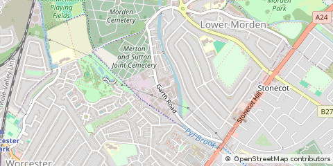 Map of Morden, Surrey