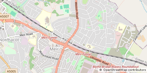 Map of Stoke on Trent, Staffordshire
