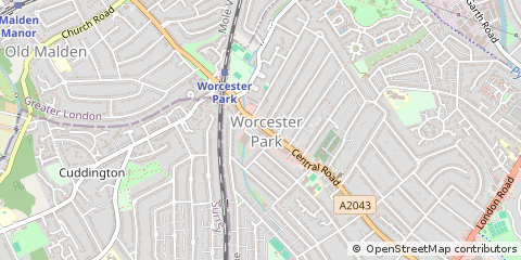 Map of Worcester Park