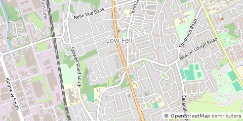 Map of Gateshead, Tyne and Wear
