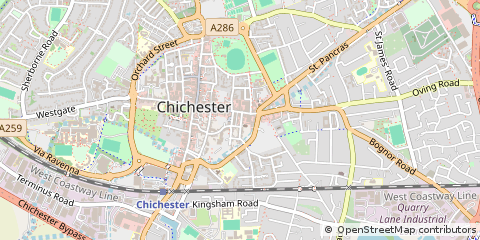 Map of Chichester, West Sussex