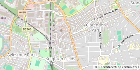 Map of Leicester, Leicestershire