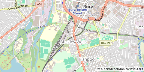 Map of Bury, Lancashire