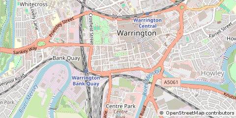 Map of Warrington, Cheshire